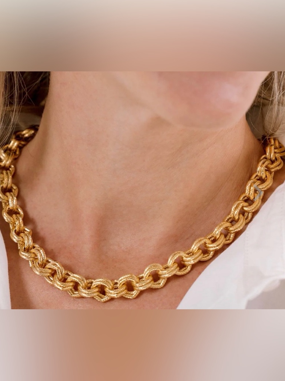 NEW! Susan Shaw Gold Chain Link Necklace - Picture 2 of 6